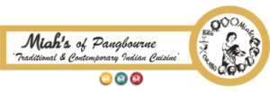 Miah's of Pangbourne logo banner highlighting Traditional and Contemporary Indian Cuisine.